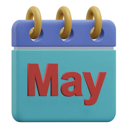 May Calendar 3 D Icon Illustration With Transparent Background 3D Icon