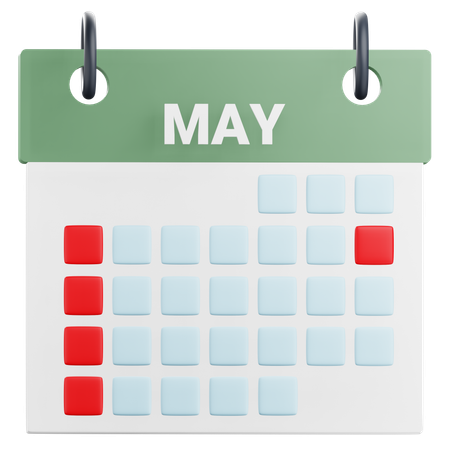 May Calendar  3D Icon