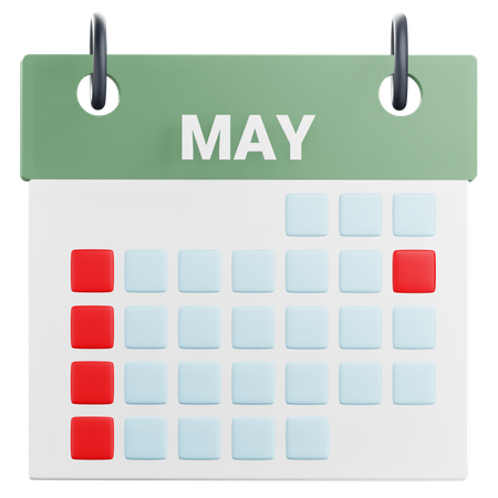 May Calendar  3D Icon