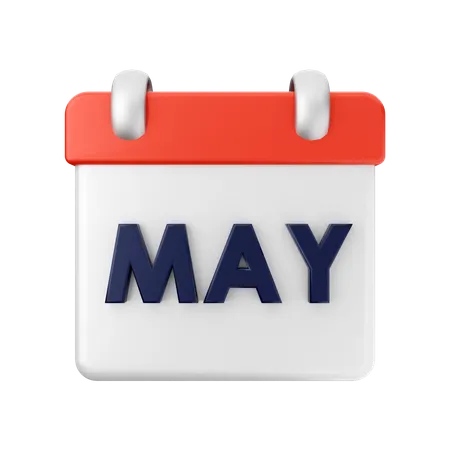 May Calendar  3D Illustration