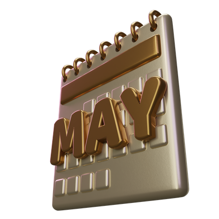 May Month Calendar  3D Icon