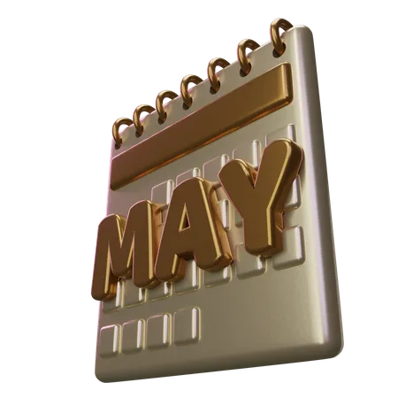 May Month Calendar  3D Icon