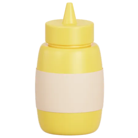 3 D Mayonnaise Plastic Squeeze Bottle Packaging Mayo Sauce Bottle 3 D Design With Logo Label On Plastic Squeeze Bottle Isolated On A Transparent Background 3D Icon