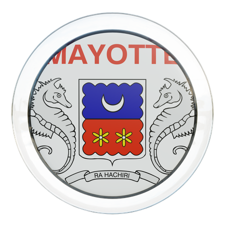 Mayotte Round Flag  3D Icon