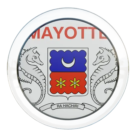 Mayotte Round Flag  3D Icon