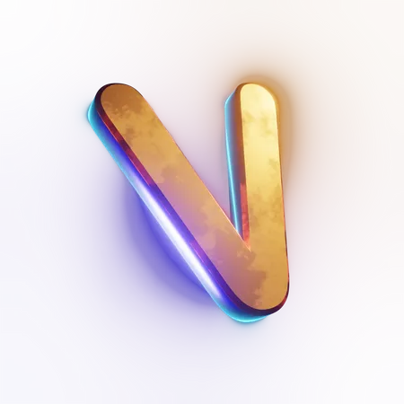 Texto con efecto de letra 'V' mayúscula  3D Icon