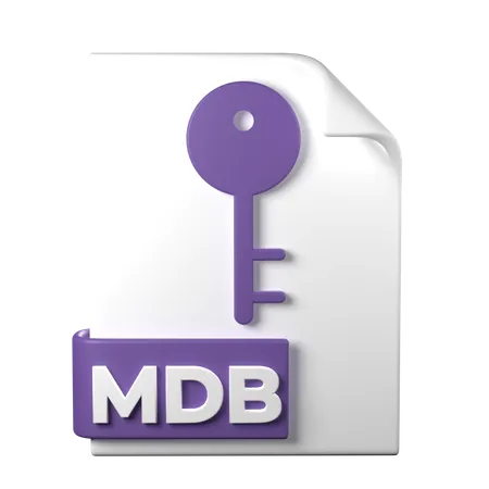 MDB File Type 3 D Rendering On Transparent Background Ui UX Icon Design Web And App Trend 3D Icon
