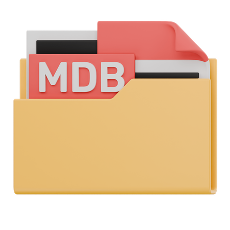 Mdb File Folder  Icon 3  3D Icon