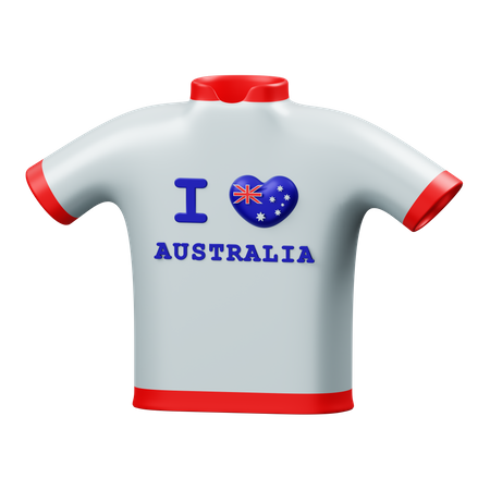 Me encanta la camiseta de Australia.  3D Illustration