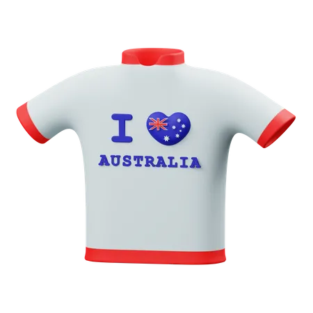 Me encanta la camiseta de Australia.  3D Illustration