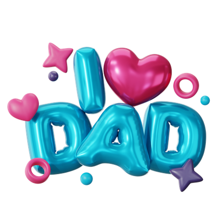 Amo el globo de papá  3D Icon