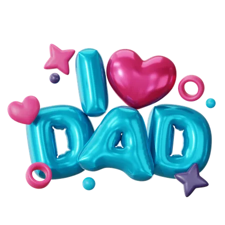 Amo el globo de papá  3D Icon
