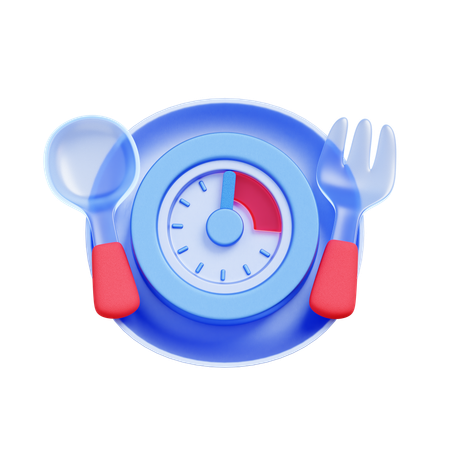 食事時間時計  3D Icon