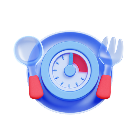 Meal Time Clock  3D Icon