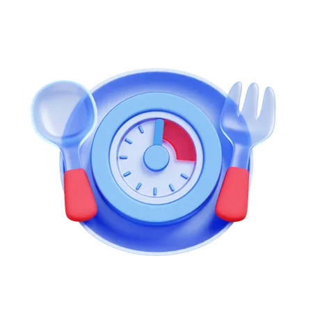 Meal Time Clock  3D Icon