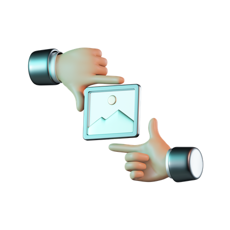 Measure Frame with Hands  3D Icon
