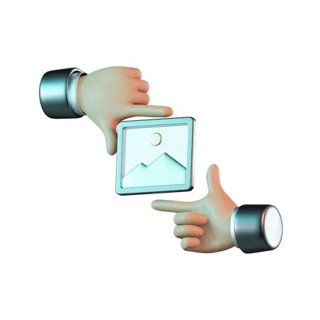 Measure Frame with Hands  3D Icon