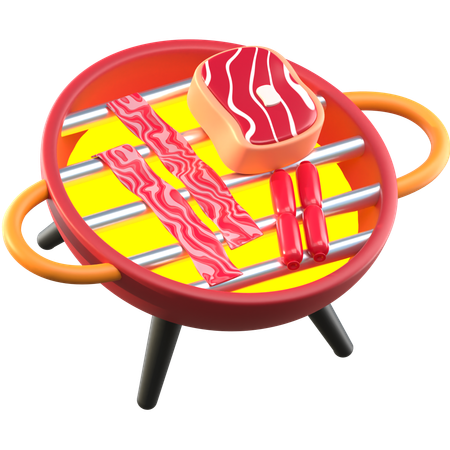 Meat Grill  3D Icon