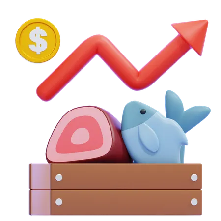 Meat Prices Rise  3D Icon