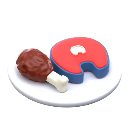 Meat Protein 3 D Diet And Nutrition Icon 3D Icon
