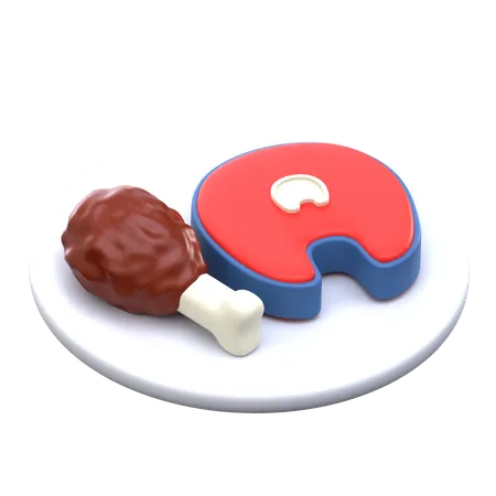 Meat Protein  3D Icon