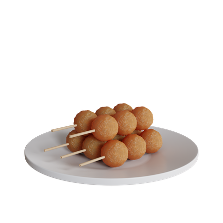 Meatball Satay  3D Icon