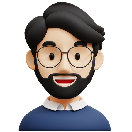 Mec à lunettes élégant  3D Icon
