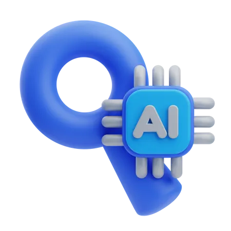 Mecanismo de pesquisa de IA  3D Icon