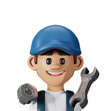 Mechanic 3D Icon download in PNG, OBJ or Blend format