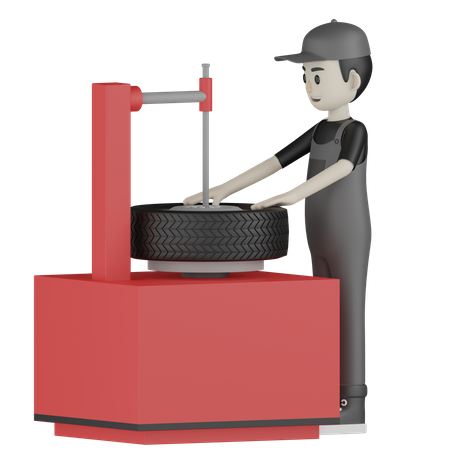 Mechanic Balancing Wheel 3D Illustration