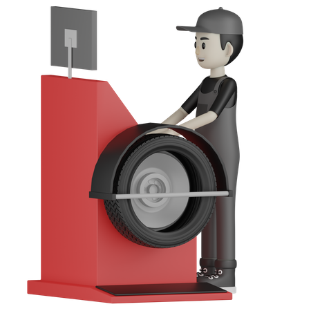 Mechanic Balancing Wheel 3D Illustration