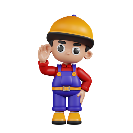 Mechanic Greeting With Gesture  3D Illustration