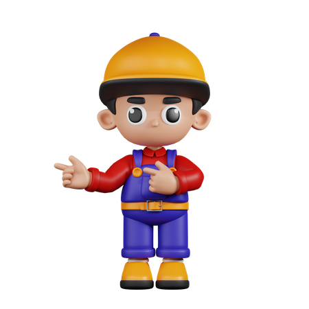 Mechanic Pointing Fingers In Direction  3D Illustration