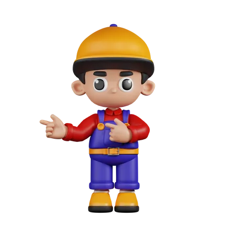 Mechanic Pointing Fingers In Direction  3D Illustration