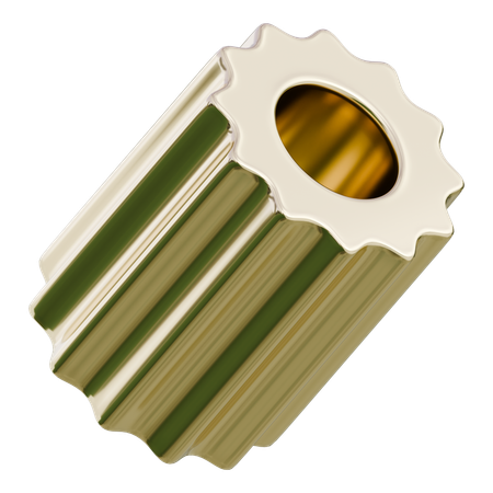 Mechanical Gear With Cylindrical Teeth Abstract Shape  3D Icon