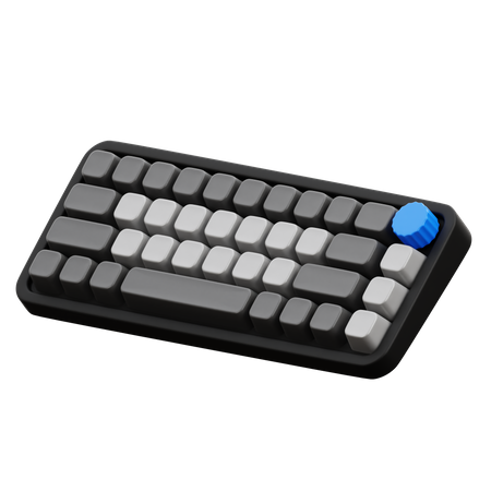 Mechanical Keyboard With Knop 3D Icon