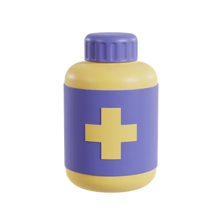 Med bottle  3D Illustration