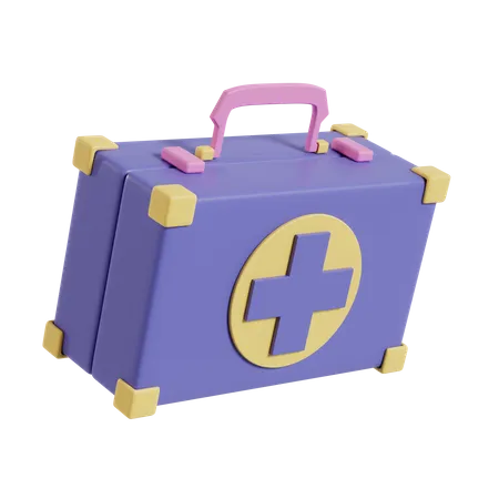 3 D Medical Med Kit Icon Changeable Color In Photoshop 3D Illustration