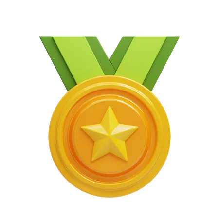 Médaille avec étoile  3D Icon