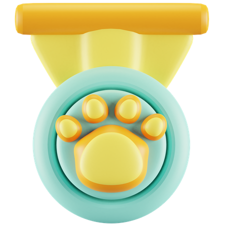 Médaille de chat  3D Icon