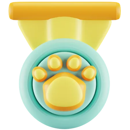 Médaille de chat  3D Icon