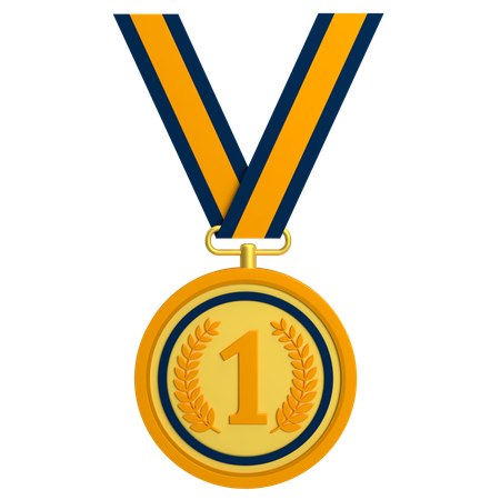 Médaille d'emblème d'or  3D Icon