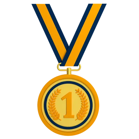 Médaille d'emblème d'or  3D Icon