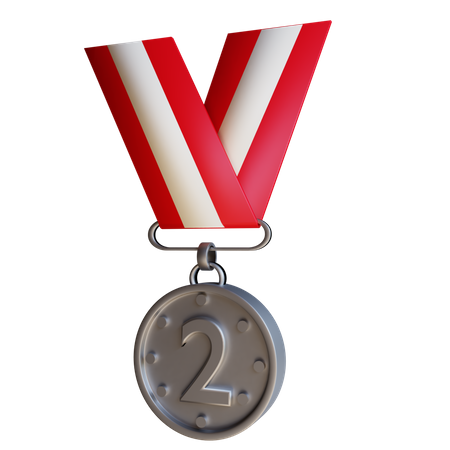 Médaille d'argent  3D Illustration