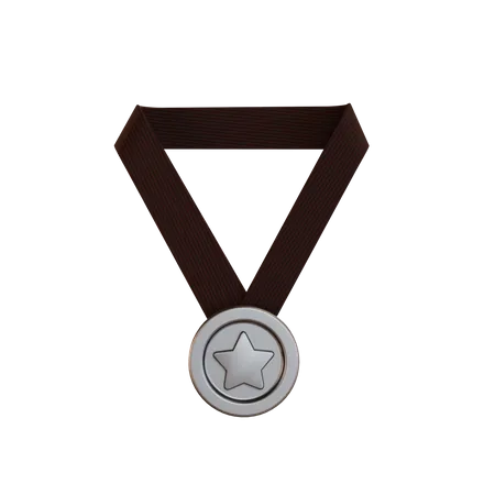 Médaille d'argent  3D Illustration