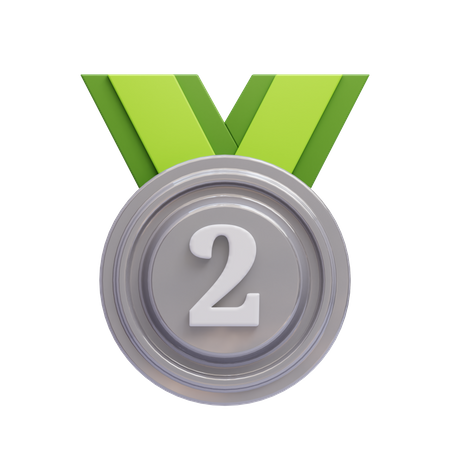 Médaille d'argent avec numéro  3D Icon