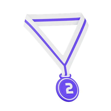 Médaille de la deuxième place  3D Illustration