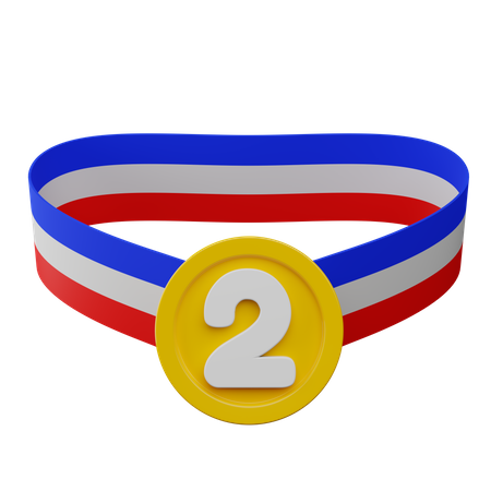 Médaille de la deuxième place  3D Illustration