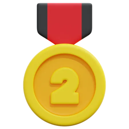 Médaille de la deuxième place  3D Icon
