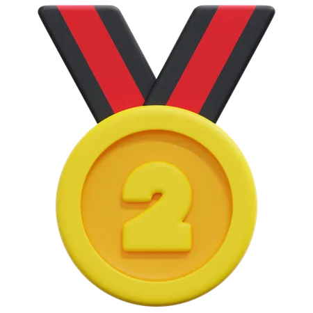 Médaille de la deuxième place  3D Icon